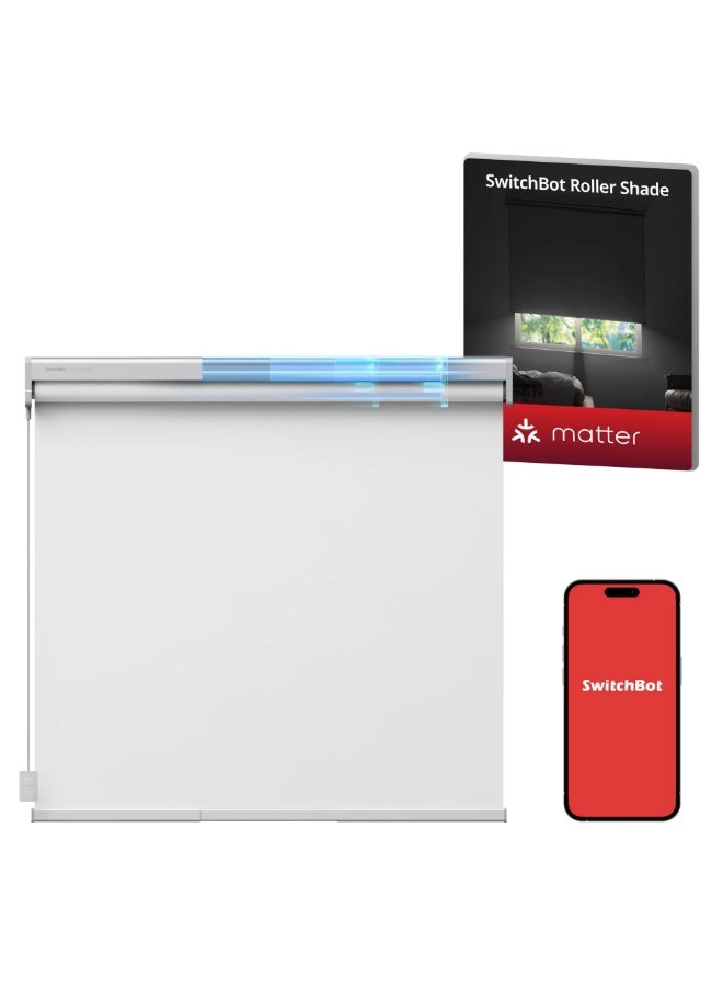 سويتش بوت SwitchBot Motorized Roller Blinds with Remote Control for Windows, Smart Roller Shade, Battery & Solar Panel(Sold Separately) Powered, Easy to Install, 100% Adjustable(L:110-140cm) - Image 1