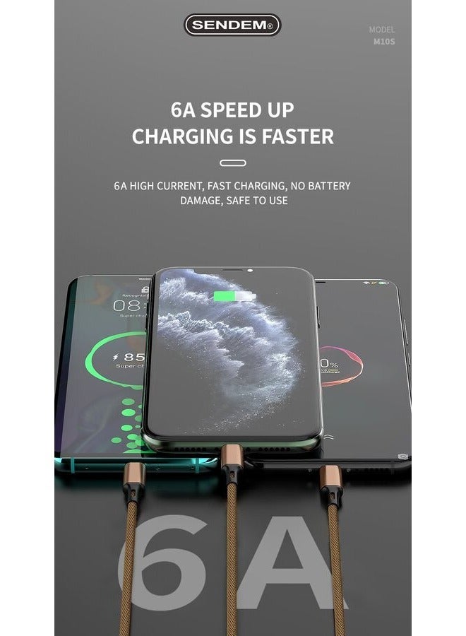 سيندم كابل الشحن السريع 3 في 1 بمنفذ لايتننج ونوع سي وميكرو - Image 2