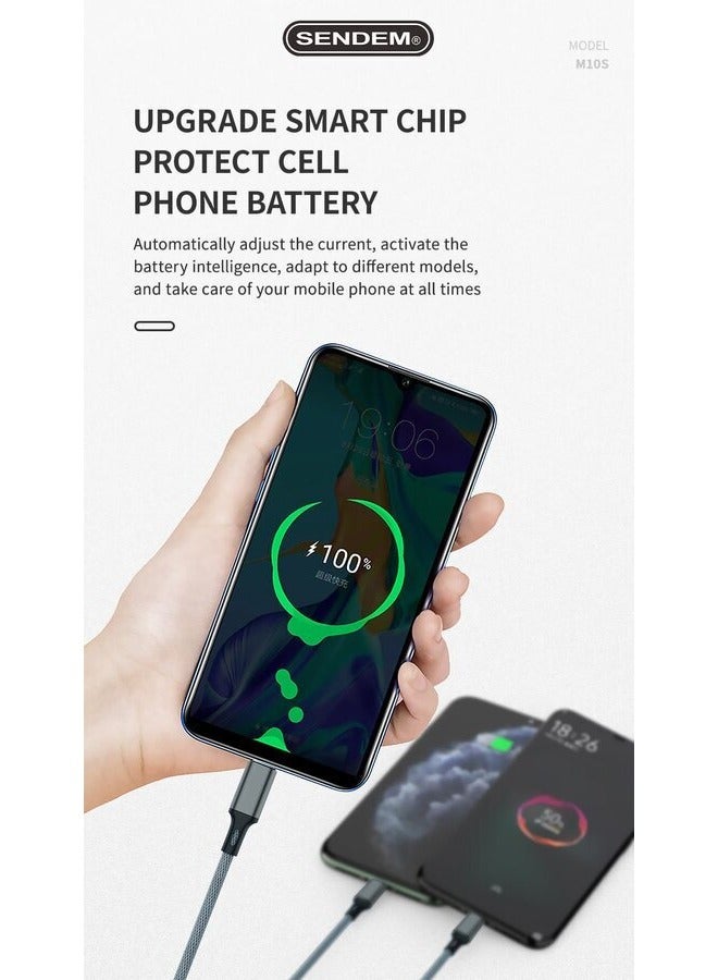 سيندم كابل الشحن السريع 3 في 1 بمنفذ لايتننج ونوع سي وميكرو - Image 3