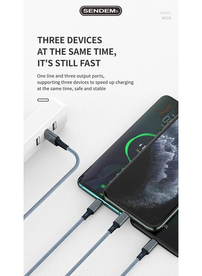 سيندم كابل الشحن السريع 3 في 1 بمنفذ لايتننج ونوع سي وميكرو - Image 4