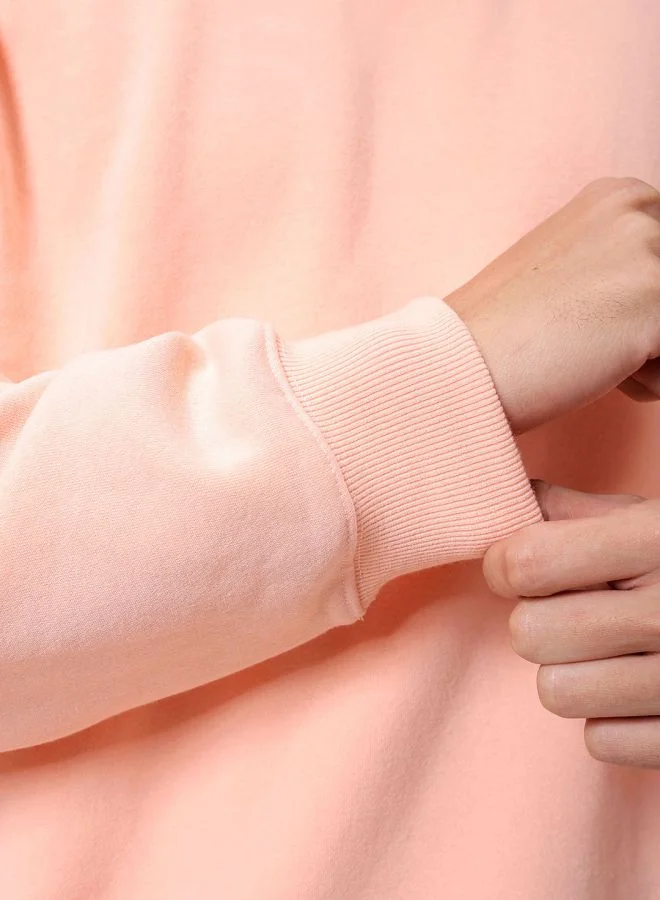 شركة المرآب الهندية Men Oversized Solid Crew Neck Overhead Sweatshirt