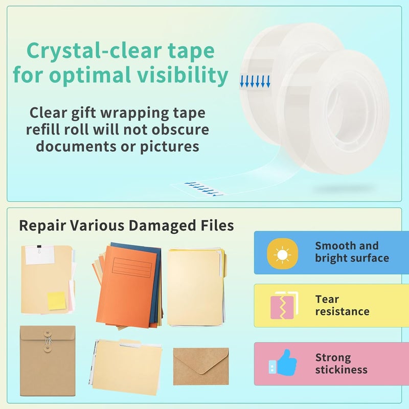 OWLKELA 16 Rolls Transparent Tape Refills, Clear Tape, All-Purpose Transparent Glossy Tape for Office, Home, School - Image 5