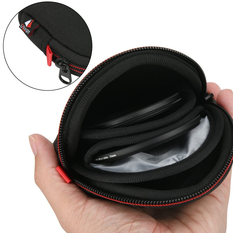Txesign Camera Filters Case Bags For Round Filters Up To 82Mm Water-Resistant Fabric Design Lens Filter Pouch (Large) - Image 3