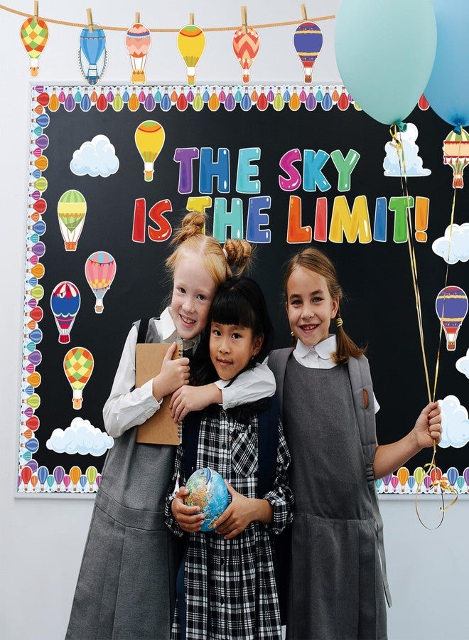 Kepeel Hot Air Balloon Classroom Bulletin Board Decorations with Inspirational Sayings, The Sky is The Limit Art Cutouts for Kids Back to School Kindergarten Classroom Office Nursery Party Supplies - Image 4