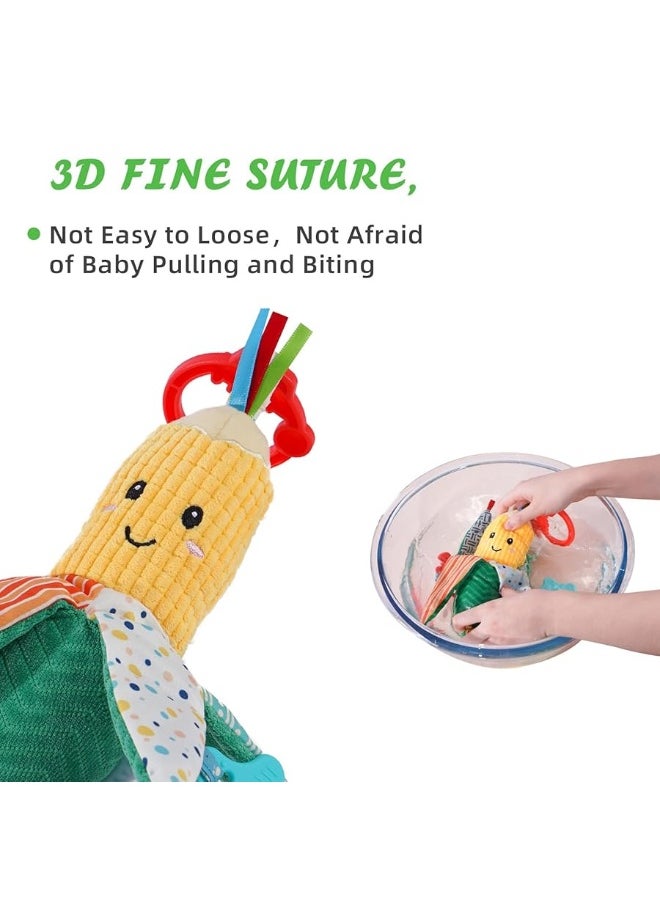Jollybaby Jollybaby Hanging Rattle Toys for Car Seat Crib and Stroller, Vegetable Plush Sensory Toys for Travel with Ring Bell Crinkle BiBi Squeaky and Teether for Boys Girls Gift(Corn)  - Image 2