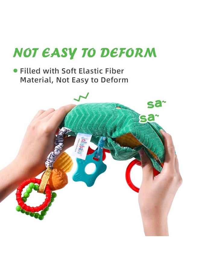 Jollybaby Jollybaby Hanging Rattle Toys for Car Seat Crib and Stroller, Vegetable Plush Sensory Toys for Travel with Ring Bell Crinkle BiBi Squeaky and Teether for Boys Girls Gift(Corn)  - Image 5