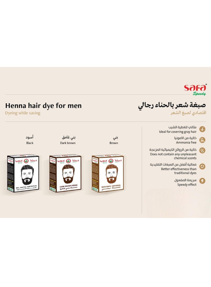 SAFA SPEEDY BLACK HENNA FOR MEN – HAIR & BEARD DYE – AMMONIA FREE –  (40G) - Image 4