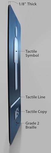 Headline Sign 9002 Men's Restroom ADA Sign with Grade 2 Braille and Tactile Graphics, 6" x 9", Black/White, Made in USA - Image 4