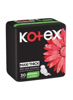 Kotex Maxi Protect Thick Pads, Anti-Leak Maxi Thick Pads with Wings, Super Size Sanitary Pads, Super 30 Pads  - Image 2