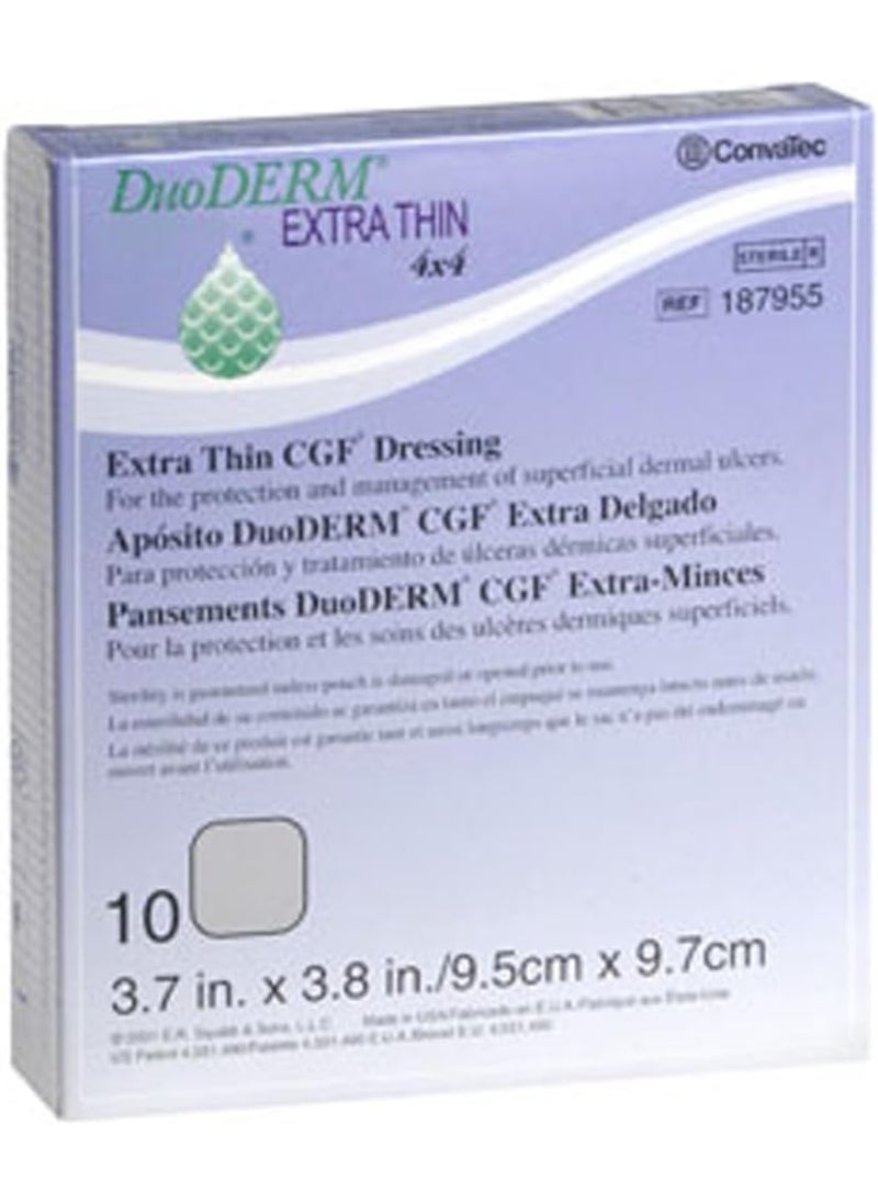 convatec - DUODERM Duoderm cgf extra thin dressing, 4" x 4", 10 Count - Image 1