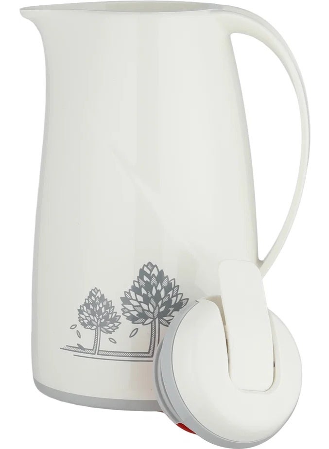 helios Thermos, 1 liter, glass inner container, squeeze lid - creamy gray - Image 4