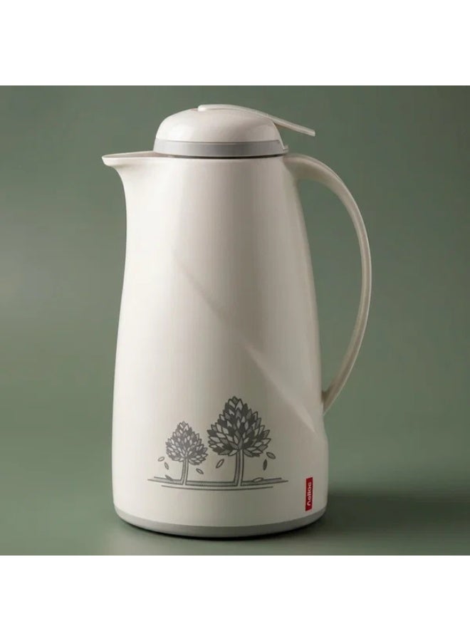 helios Thermos, 1 liter, glass inner container, squeeze lid - creamy gray - Image 1