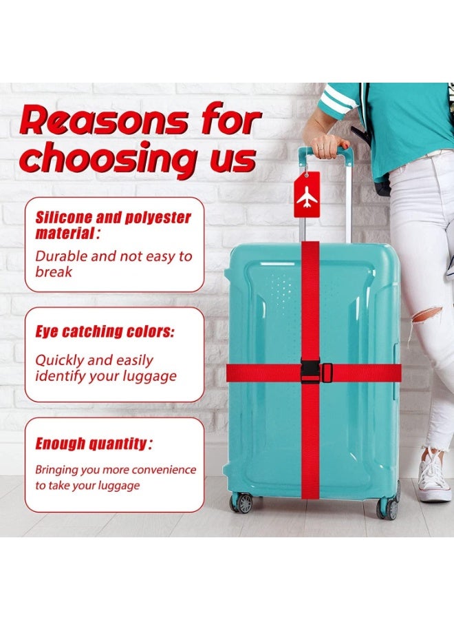 حزام حقائب السيليكون القابلة للتعديل مع بطاقة الهوية الاسمية (الأحمر) - حزمة من 2 - Image 3