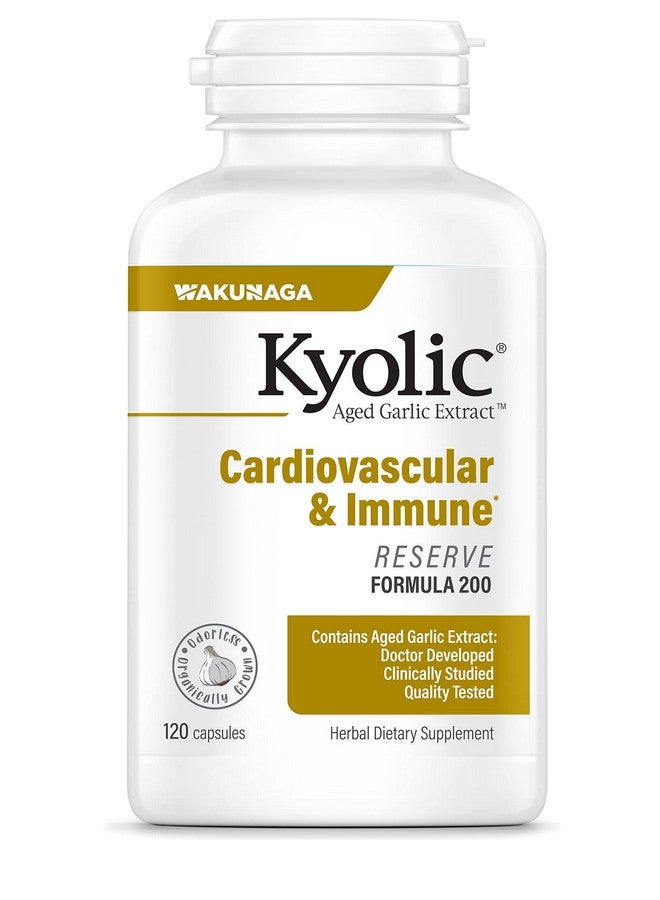 Kyolic Aged Garlic Extract Formula 200, Cardiovascular & Immune, Reserve 120 Capsules (Packaging May Vary) - Image 1