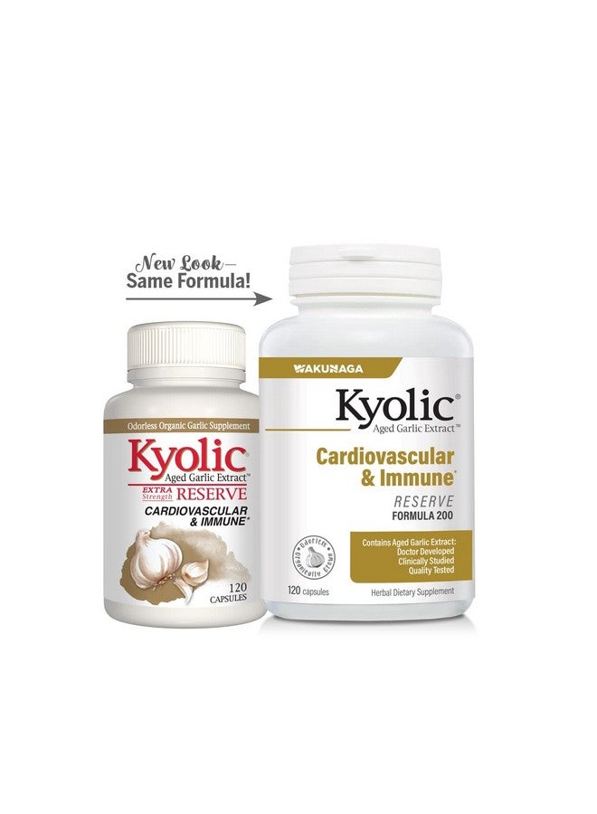 Kyolic Aged Garlic Extract Formula 200, Cardiovascular & Immune, Reserve 120 Capsules (Packaging May Vary) - Image 5