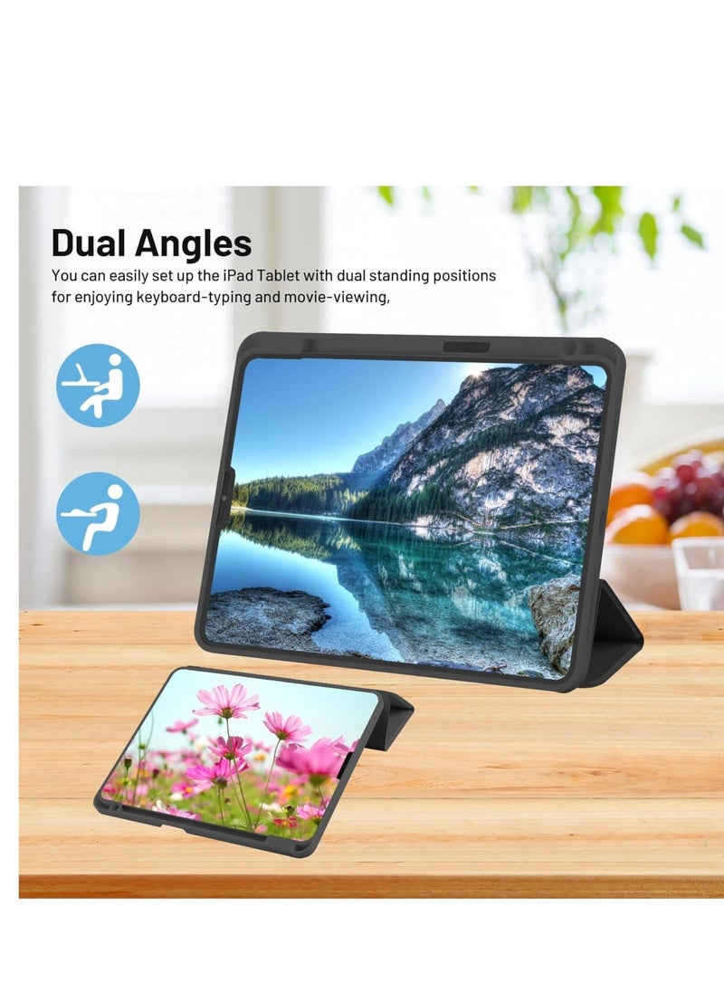 Case for iPad Pro 11 Inch 2021(3rd Gen)/2020(2nd Gen) with Pencil Holder [Support iPad 2nd Pencil Charging/Pair] Slim Trifold Stand, Smart Protective Case Cover (Black) - Image 3