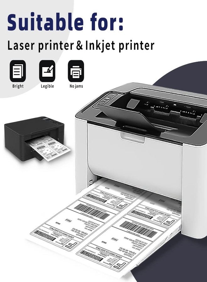 POLYSELLS Shipping Labels with Self Adhesive for Laser & Inkjet Printers, 4 Printing Labels Per Sheet, White 3.5 x 5 Inches - 100 Sheets (400 Shipping Label Paper) - Image 4