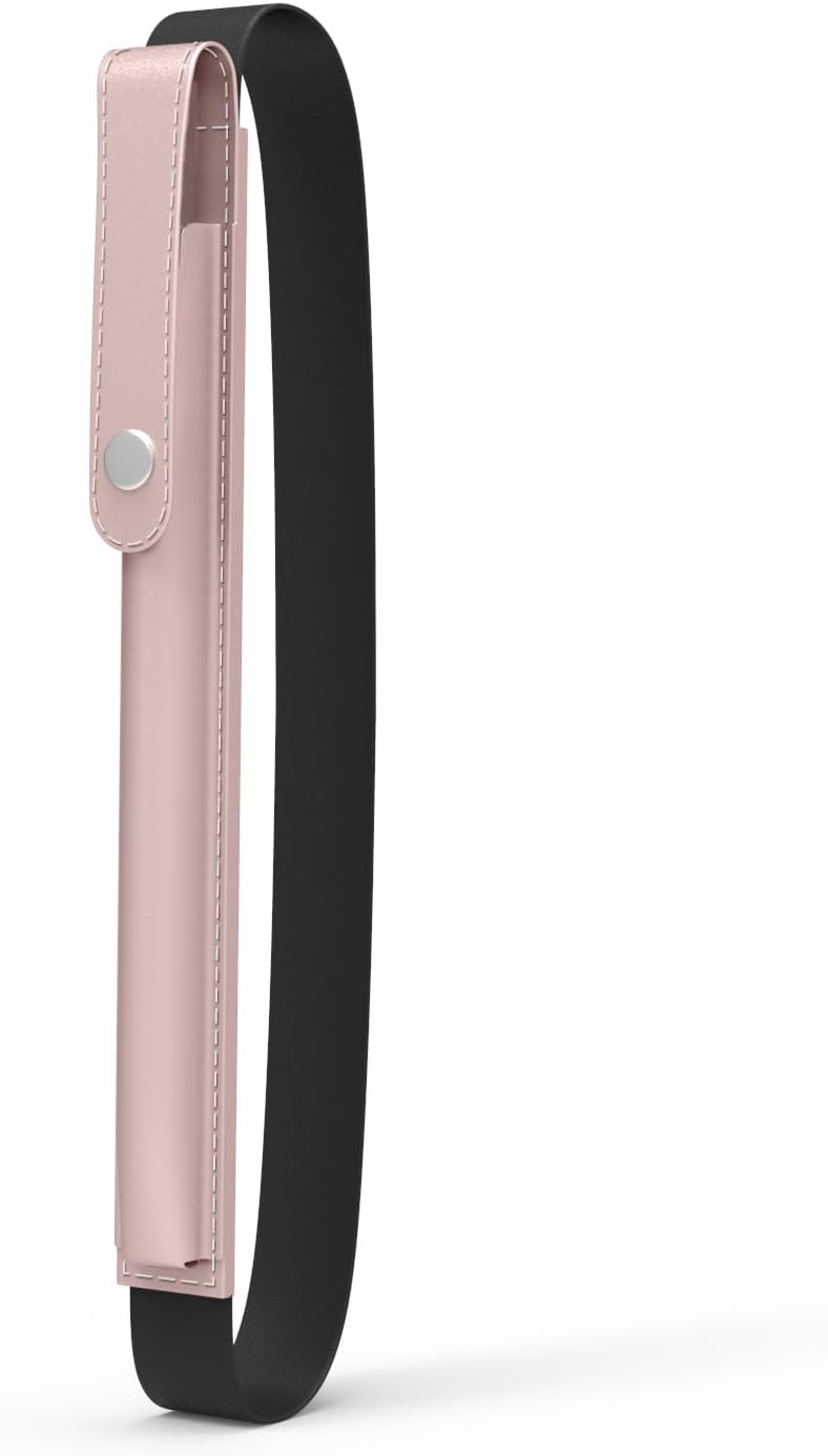 MoKo حامل قلم لآبل قلم برو، آبل قلم الجيل الأول/الثاني، آي بنسل (USB-C)، غلاف قلم آيباد من جلد PU مع مشبك وحزام مرن يثبت على غلاف آيباد، وردي ذهبي - Image 1