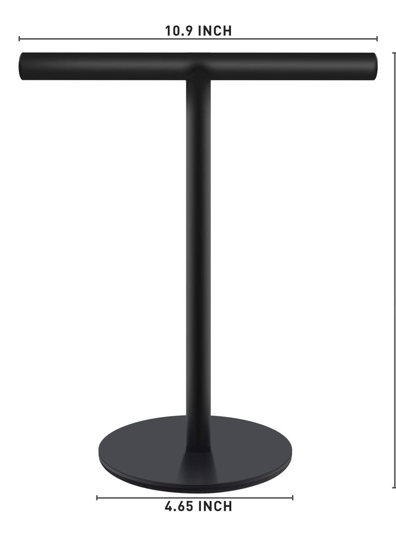 Excefore حامل منشفة يد على شكل حرف T بتصميم بسيط، حامل قائم مستقل لأسطح المطبخ والحمام | تشطيب فولاذي مقاوم للصدأ باللون الأسود المطفأ - Image 2