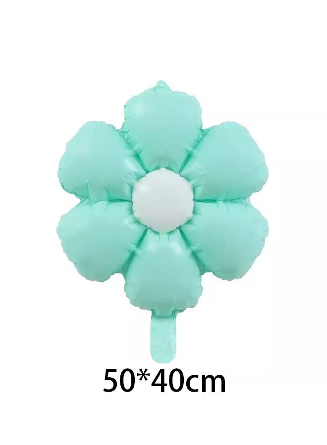 Zeemey 12 vibrant Macaron-inspired Daisy and sunflower foil balloons - various colors (blue, light purple, pink, yellow, green), suitable for birthday parties, weddings and celebrations, holiday decorations | floral party balloons | inflatable balloons, birthday balloons - Image 4