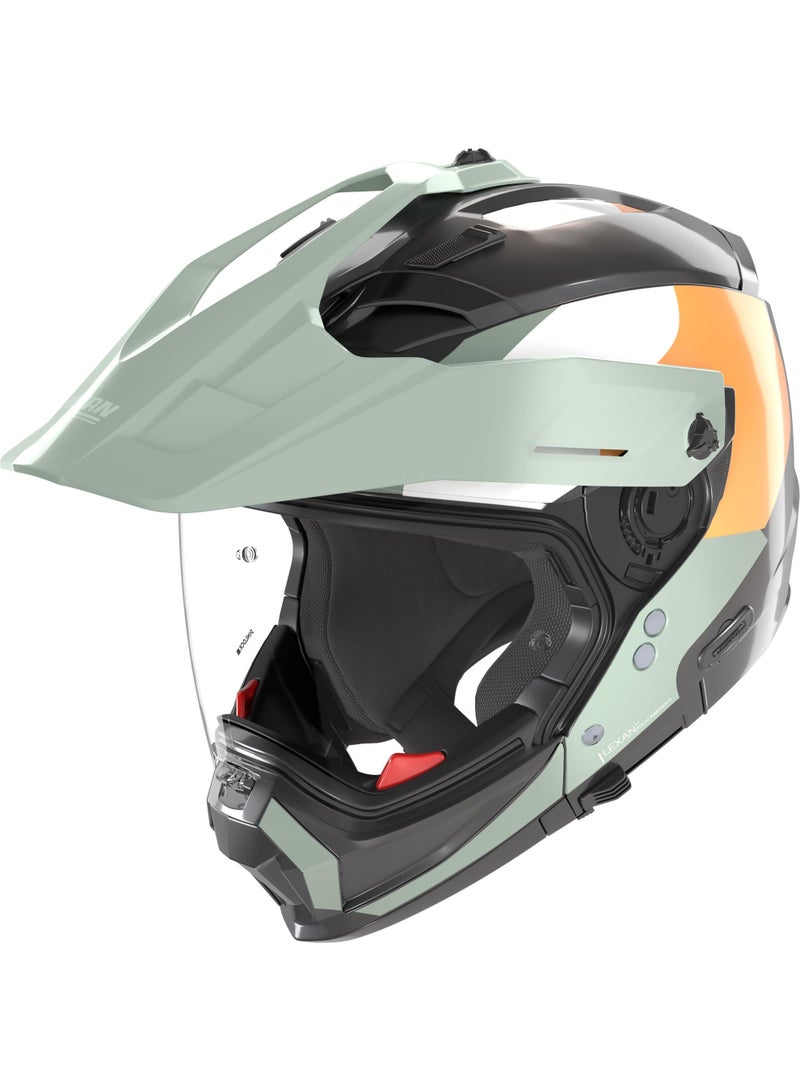 Nolan N70-2 X 06 SELVADO BLACK/GREEN/GRAY/WHITE/ORANGE MATT Helmet - Image 2