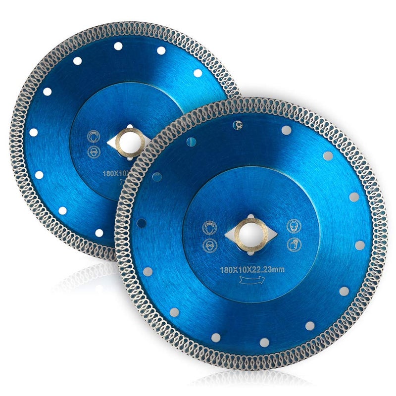 VOSIDUE 2 Pack Super Thin Tile Saw Blade 7" Diamond Saw Blade for Cutting Granite Marble Porcelain Tile … - Image 1