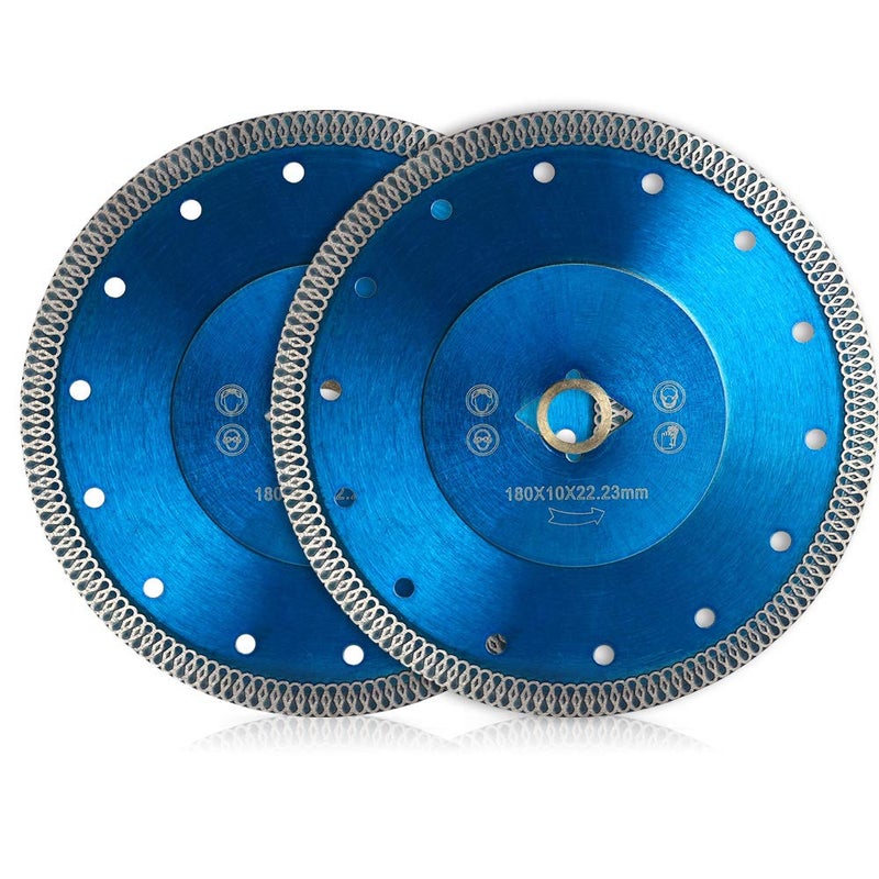 VOSIDUE 2 Pack Super Thin Tile Saw Blade 7" Diamond Saw Blade for Cutting Granite Marble Porcelain Tile … - Image 2