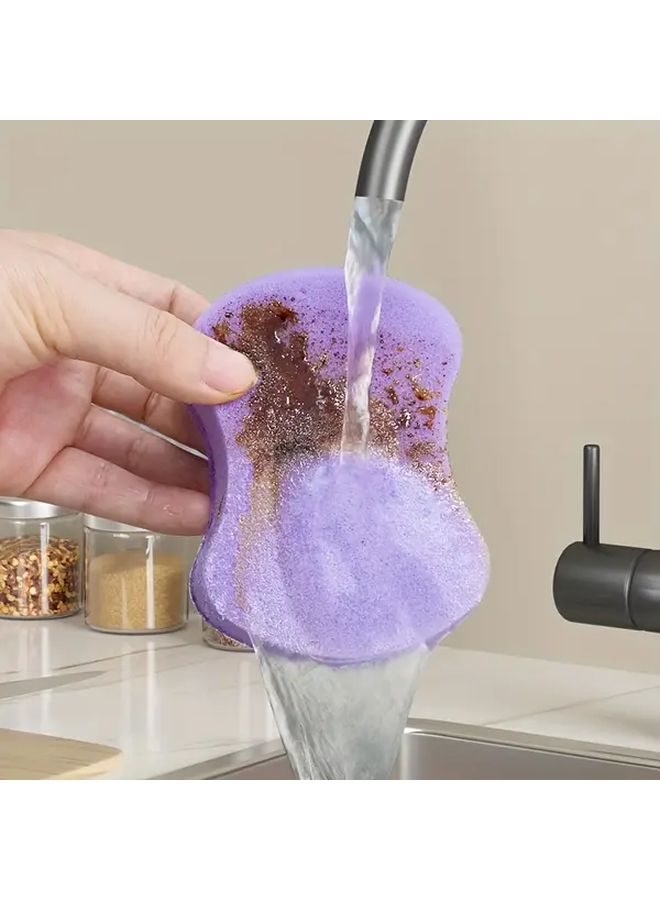 6 Purple Heavy Duty Non Scratch Reusable Kitchen Sponges High Absorbency Durable - Image 4