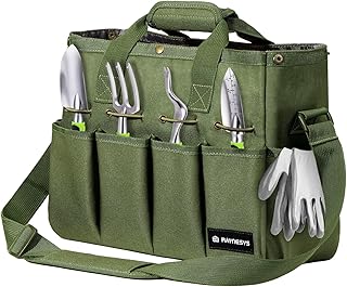 Raynesys Raynesys Garden Tool Bag, Gardening Tote Bag Organizer with Pockets & Handle, Canvas 900D Heavy Duty Garden Storage Bag  - Image 1