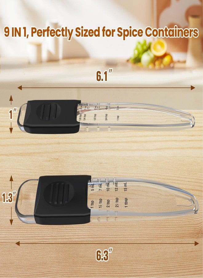 ReneeChef Professional Adjustable Measuring Spoons Set of 2#2258, Fits in Spice Jars, Teaspoon Measuring Spoons 9 in 1 for Dry and Liquid, BPA- free & Dishwasher Safe - Image 3