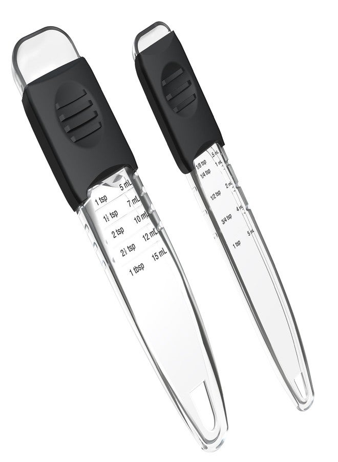 ReneeChef Professional Adjustable Measuring Spoons Set of 2#2258, Fits in Spice Jars, Teaspoon Measuring Spoons 9 in 1 for Dry and Liquid, BPA- free & Dishwasher Safe - Image 1