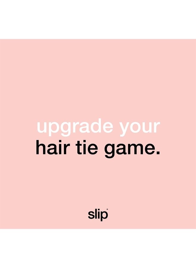 Slip Silk Midi Scrunchies in Black, White, Navy Stripe, Pink and Caramel - 100% Pure 22 Momme Mulberry Silk Scrunchies for Women - Hair-Friendly + Luxurious Elastic Scrunchies Set (5 Scrunchies) - Image 4