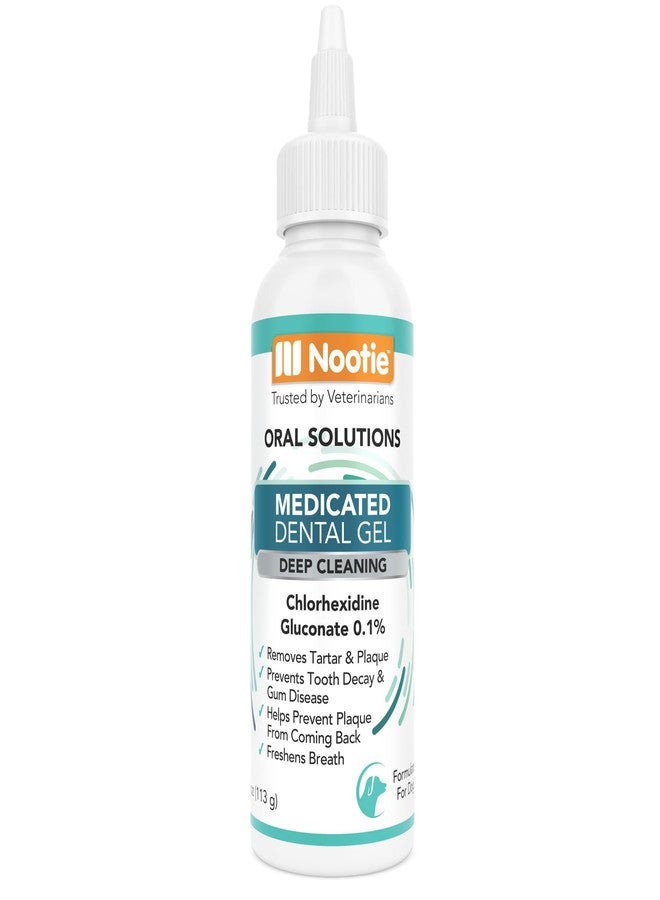 Nootie Medicated Dental Gel for Dogs, Dog Breath Freshener, Cleans Teeth for Dogs - Prevents Plaque and Tartar Dog Oral Care, 4oz - Image 1