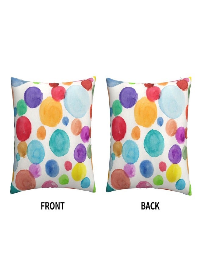 VARUN Throw Pillow Covers Watercolor Polka Dot Circles Rainbow Colorful Square Pillowcase for Home Decor Sofa Car Bedroom Pillow case 18x18inch - Image 3