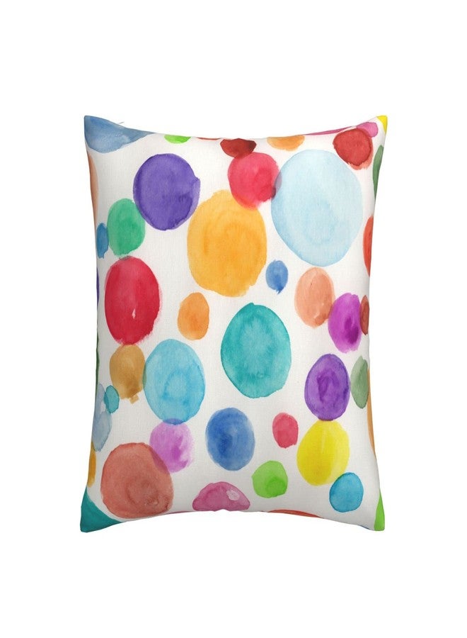 VARUN Throw Pillow Covers Watercolor Polka Dot Circles Rainbow Colorful Square Pillowcase for Home Decor Sofa Car Bedroom Pillow case 18x18inch - Image 2