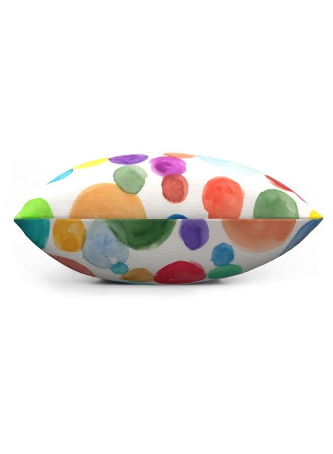 VARUN Throw Pillow Covers Watercolor Polka Dot Circles Rainbow Colorful Square Pillowcase for Home Decor Sofa Car Bedroom Pillow case 18x18inch - Image 4