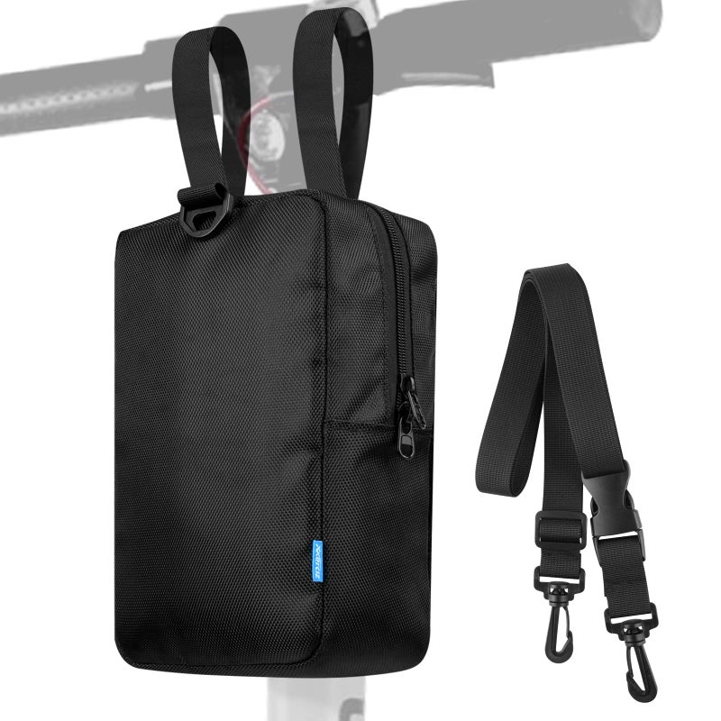 Xxerciz Scooter Storage Bag Nylon Scooter Handlebar Bag Front Hanging Bag with Adjustable Strap and Zipper Closure for for Carrying Phone Wallet Charger Tools Repair Tools - Image 2