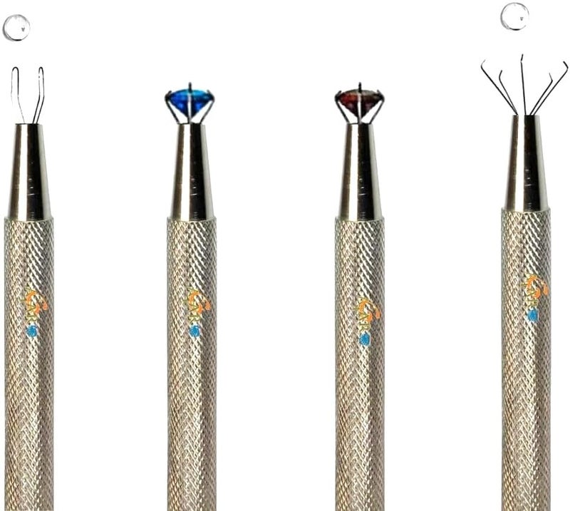 ATAR Diamond Holder Pick-up Tool 4 Prong 5 Prong Slide Lock Diamond Gems Prong Tweezer Catcher Grabber Jewelry Making Jewelers Tool. - Image 1