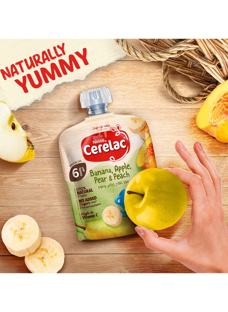 Cerelac Fruits Puree Pouch In Banana Apple Pear And Peach 16 x 90g  - Image 2