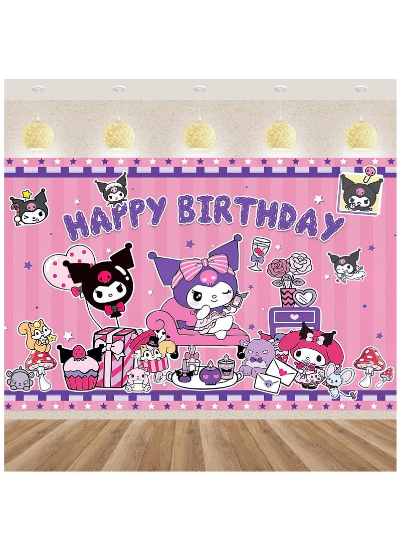 Asunflower Kuromi 100/150CM Premium Party Backdrop - Vibrant Anime Theme Decor for Birthdays, Events & Celebrations | UAE Trending Party Supplies  - Image 1