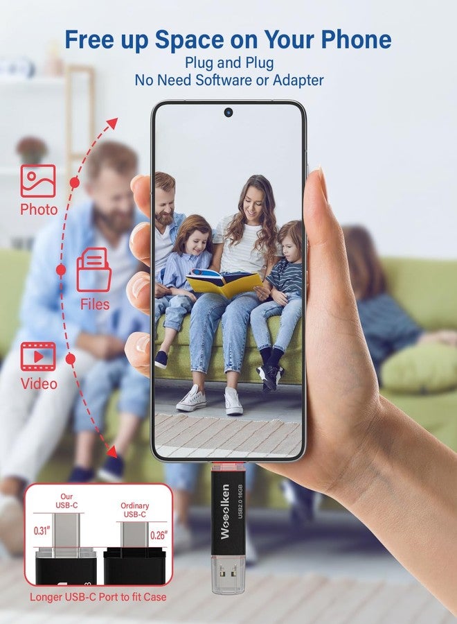 Wooolken USB C Flash Drive 16GB 10 Pack, Type-C Flash Drive + USB 2.0 Thumb drive OTG USB Flash Drive for iPhone 15/Android Smartphone/Tablets/Computers/Laptop - Image 3