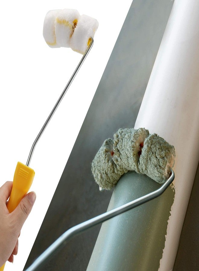 KUPOO Pipe Paint Roller with Frame, Pipe Painter Refill, Smart Roller Kit for Painting Pipes, Tubepoles, Steel bar, and Curved Surfaces - Image 4