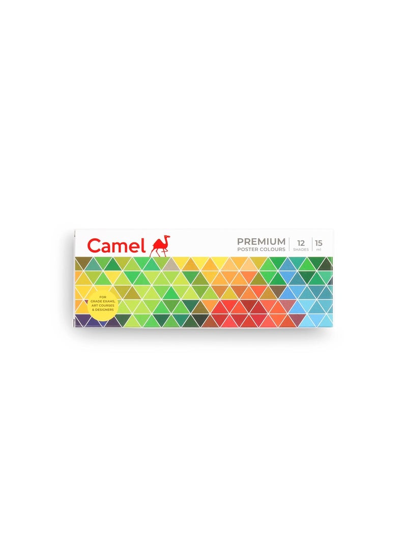 camel Camel Premium Poster Color - 15Ml Each, 12 Shades, Multicolor  - Image 1