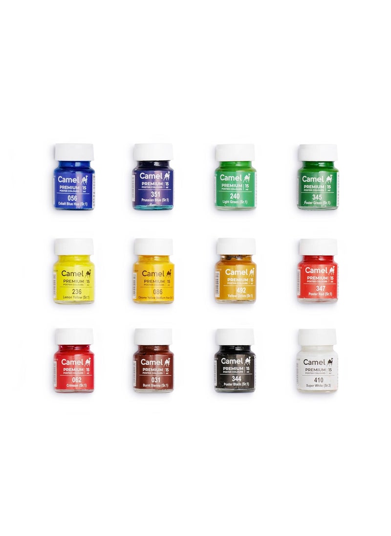 camel Camel Premium Poster Color - 15Ml Each, 12 Shades, Multicolor  - Image 2