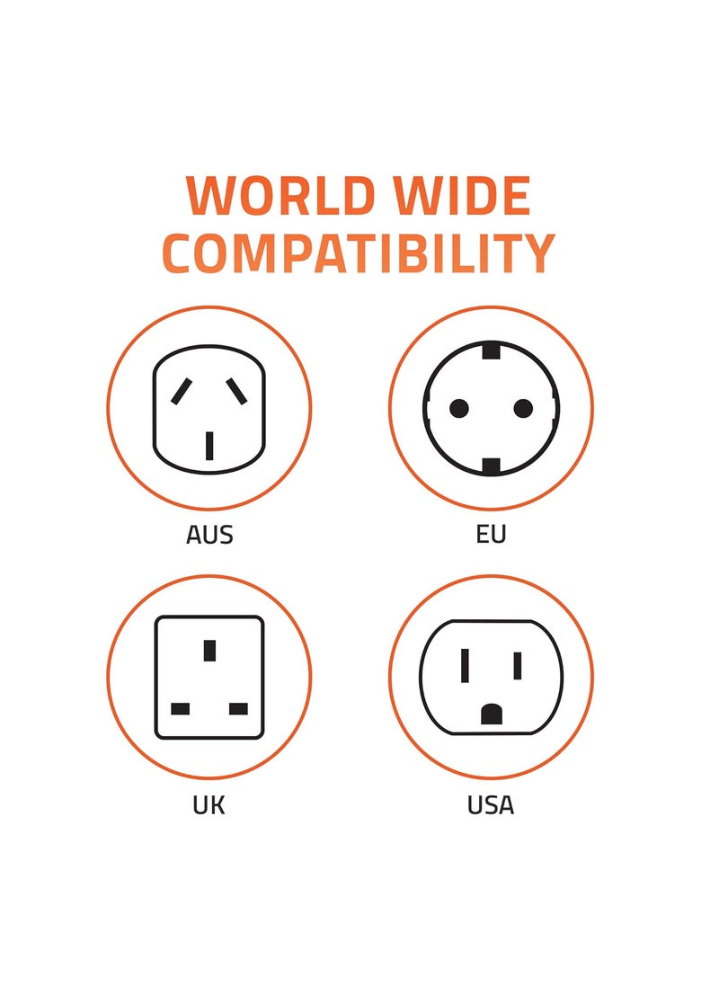 Artis Artis UV200 Universal Travel AdapterConverterCharger with 21A USB Port Black  - Image 3