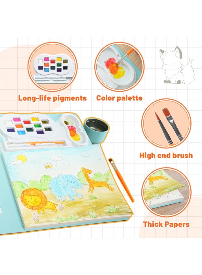 Y plus+ YPLUS Watercolor Paint Set, All in one Painting Books for Toddlers - Image 5