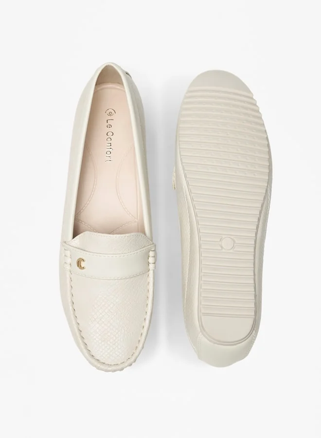 Le Confort Women's Textured Slip-On Wedge Heel Moccasins