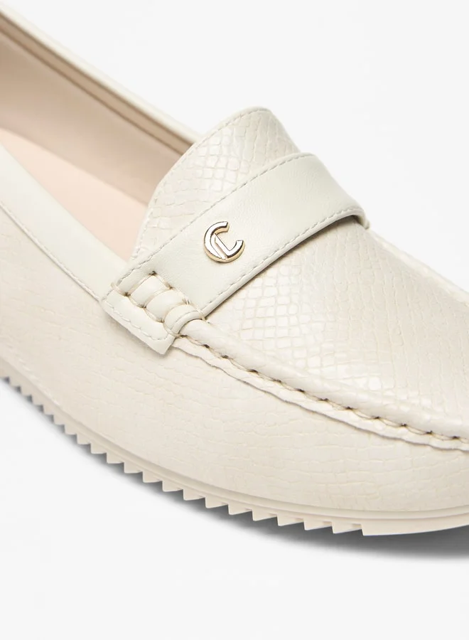 Le Confort Women's Textured Slip-On Wedge Heel Moccasins