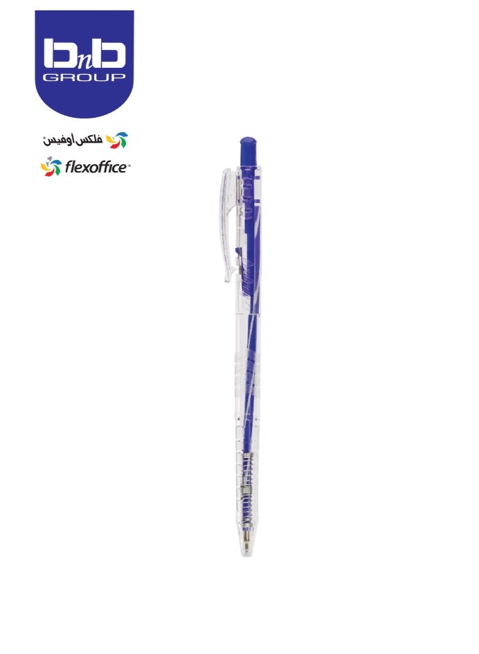 FLEXOFFICE Ballpoint Pens, Black Ink, 0.5mm Fine Point, 50 Count Pack, Quick Smooth Writing, Ball point Pens, for School, Office Supplies ( FO-021-Blue) - Image 4