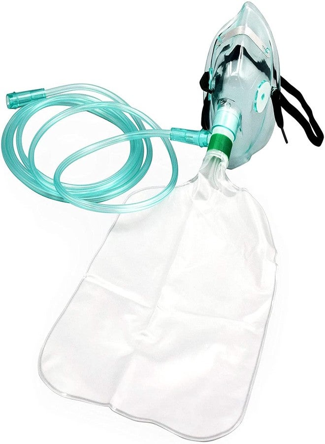 Control D High Concentration Oxygen Mask with Reservoir Bag High Concentration Oxygen Mask with Reservoir Bag Reusable (Transparent, Pack of 1) - Image 1